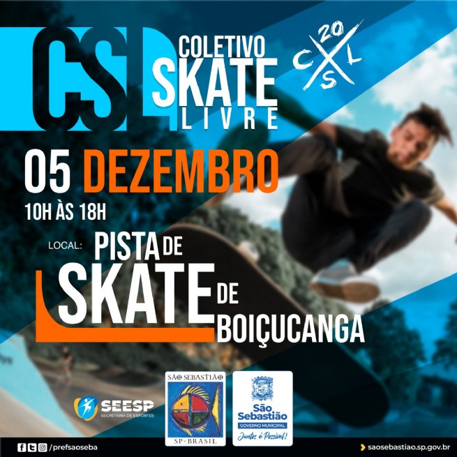 Foto: Coletivo Skate Livre – CSL acontece em Boiçucanga neste domingo (05)