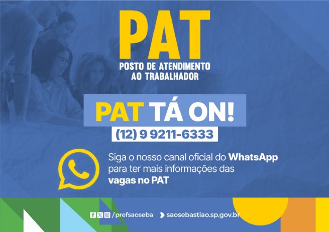 Foto: PAT de São Sebastião tem canal de atendimento via WhatsApp