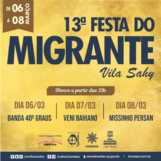 Foto: Prefeitura de São Sebastião apoia Festa do Migrante na Vila Sahy