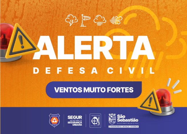 Foto: Defesa Civil e Marinha alertam para ventos de mais de 80 km/h, ondas de 3,5 metros e ressaca