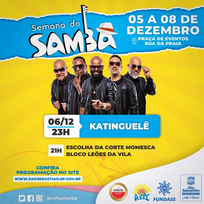 Foto: ‘Semana do Samba’ inicia nesta quinta-feira com show do Grupo Exaltasamba 