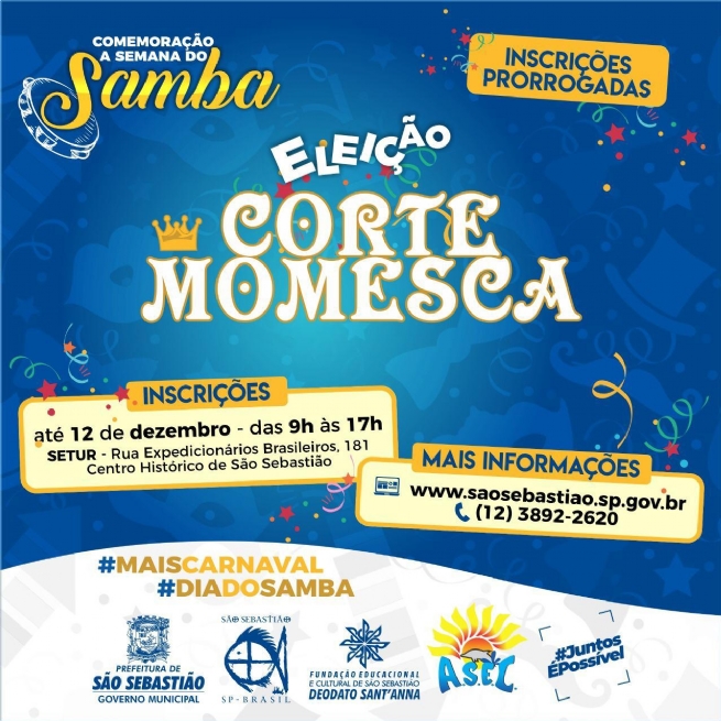Foto: Inscrições para escolha da Corte Momesca 2019 foram prorrogadas até dia 12 de dezembro