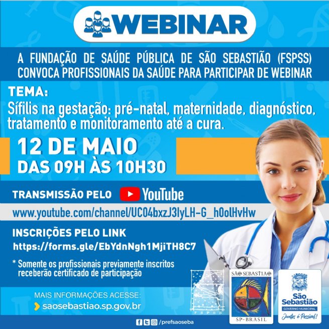 Foto: Fundação de Saúde Pública convoca equipe para participar de Webinar sobre Sífilis na Gestação 