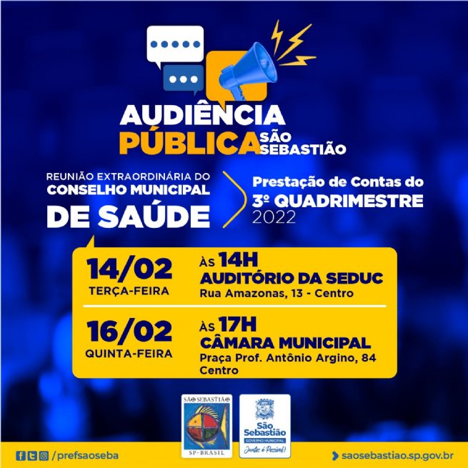 Foto: Prefeitura apresenta prestação de contas do 3.º quadrimestre de 2022 da Saúde nesta terça-feira (14) e quinta-feira (16)