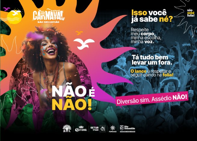 Foto: Prefeitura de São Sebastião reforça campanha “Não é Não” para ampliar respeito e segurança no Carnaval