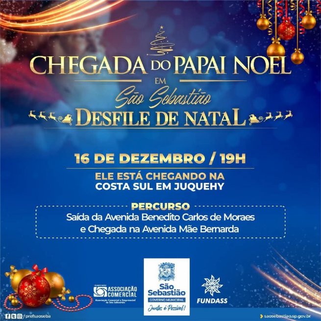 Foto: Prefeitura promove Desfile de Natal e chegada do Papai Noel no bairro Juquehy