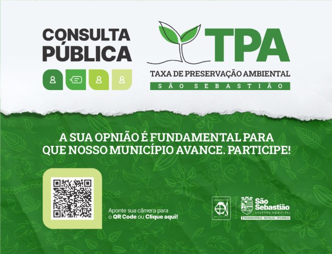 Foto: Prefeitura de São Sebastião realiza consulta pública sobre a Taxa de Preservação Ambiental (TPA)
