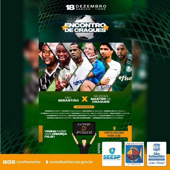 Foto: São Sebastião recebe “Encontro de Craques” neste sábado (18)