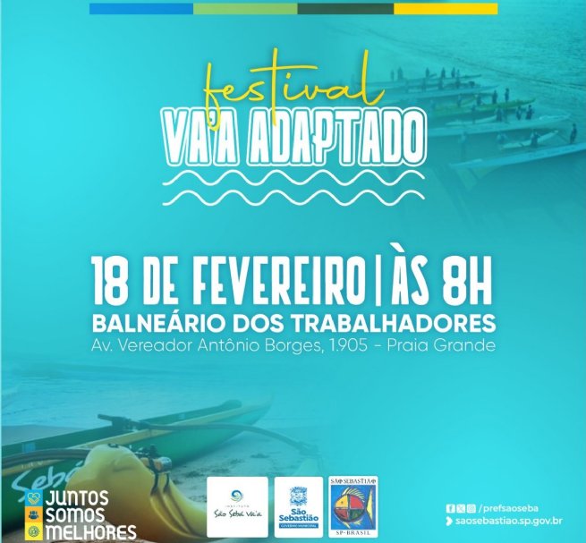Foto: 1º Festival de Va’a Adaptado busca estimular prática esportiva por PCD de São Sebastião