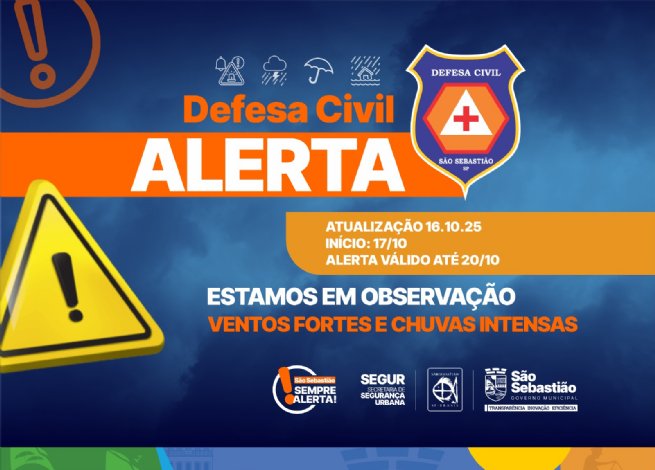 Foto: Defesa Civil alerta para ventos fortes e chuvas intensas a partir desta sexta