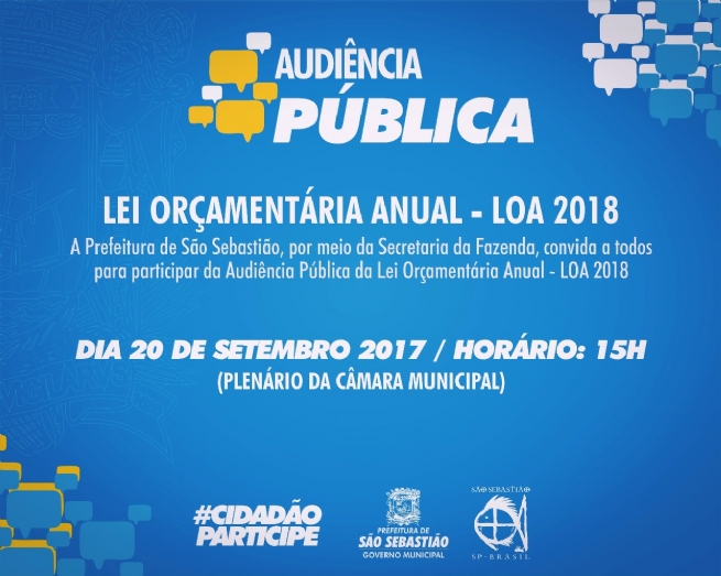 Foto: Prefeitura vai realizar audiência pública sobre Lei Orçamentária Anual na próxima quarta-feira
