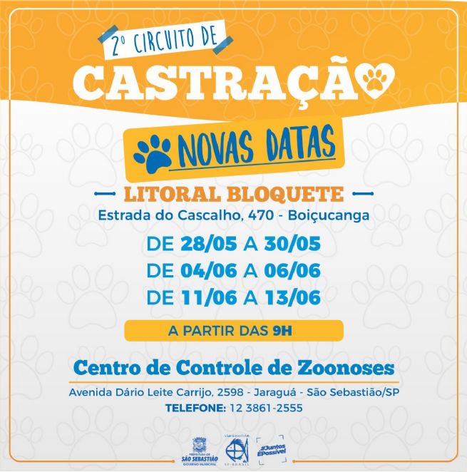 Foto: Prefeitura informa que 2° Circuito de Castração de cães e gatos em Boiçucanga tem nova data