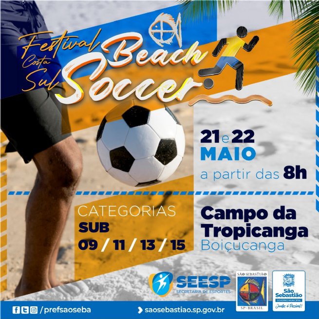 Foto: Prefeitura de São Sebastião realiza Festival Costa Sul de Beach Soccer sábado (21) e domingo (22)