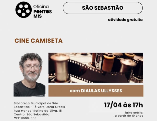 Foto: Cine Camiseta leva história do cinema com resgate de memória afetiva à Biblioteca Municipal de São Sebastião