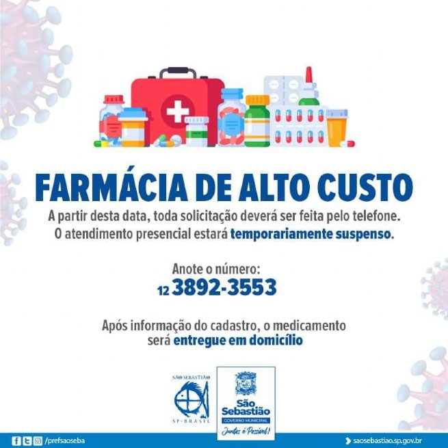 Foto: Prefeitura de São Sebastião entregará remédios de alto custo em domicílio