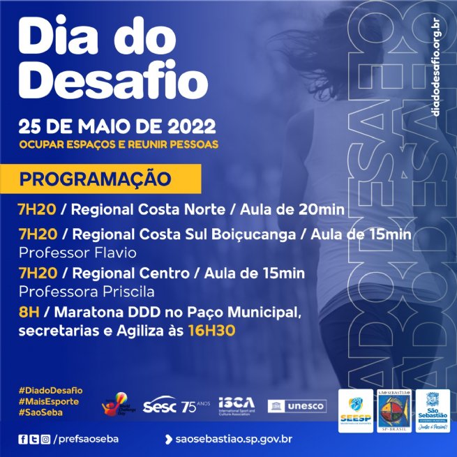 Foto: Prefeitura convida a população para participar do Dia do Desafio 2022