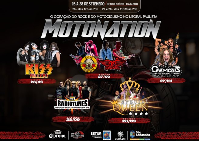 Foto: Primeira edição do Motonation promete reunir motociclistas, rock e gastronomia no Centro de São Sebastião