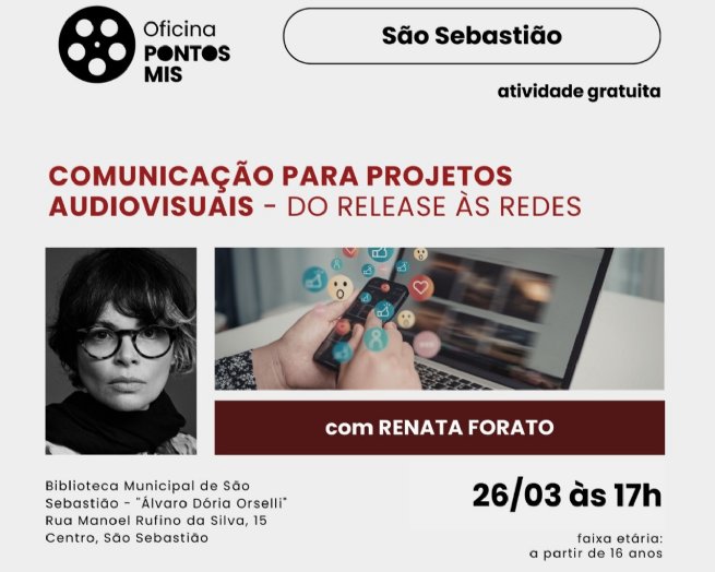 Foto: Oficina gratuita ensina estratégias de comunicação para projetos audiovisuais em São Sebastião