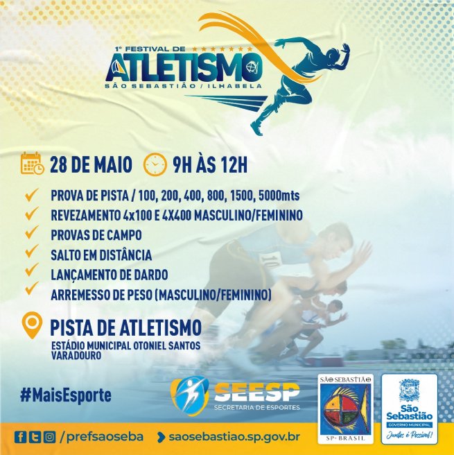 Foto: Festival de Atletismo vai agitar o último final de semana de maio em São Sebastião
