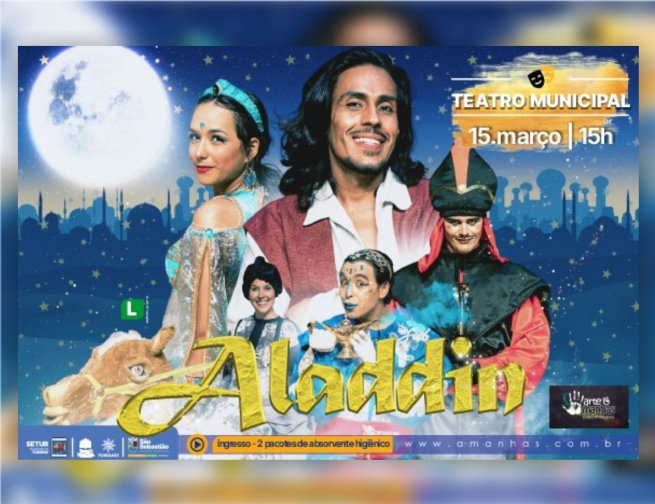 Foto: Fundass apresenta “Aladdin” no Teatro Municipal com efeitos mágicos e trilha sonora autoral
