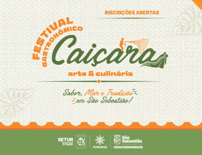 Foto: Prefeitura de São Sebastião abre inscrições para concessão de estandes e espaços no Festival Gastronômico Caiçara 2026