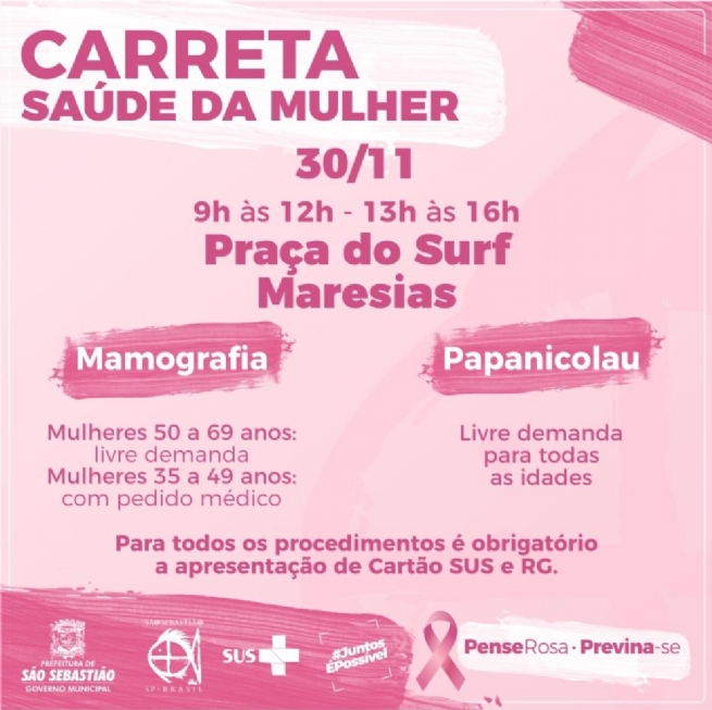 Foto: Carreta da Mulher realiza atendimentos em Maresias nesta sexta-feira (30/11)