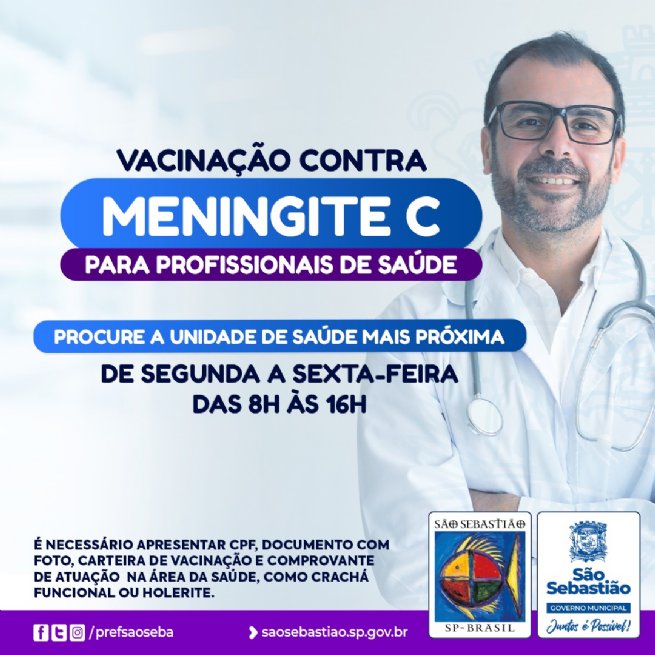Foto: São Sebastião vacina profissionais da Saúde contra a Meningite C
