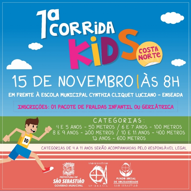 Foto: Secretaria de Esportes vai promover a “1ª Corrida Kids Costa Norte”